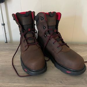 Chocolate brown work boots
